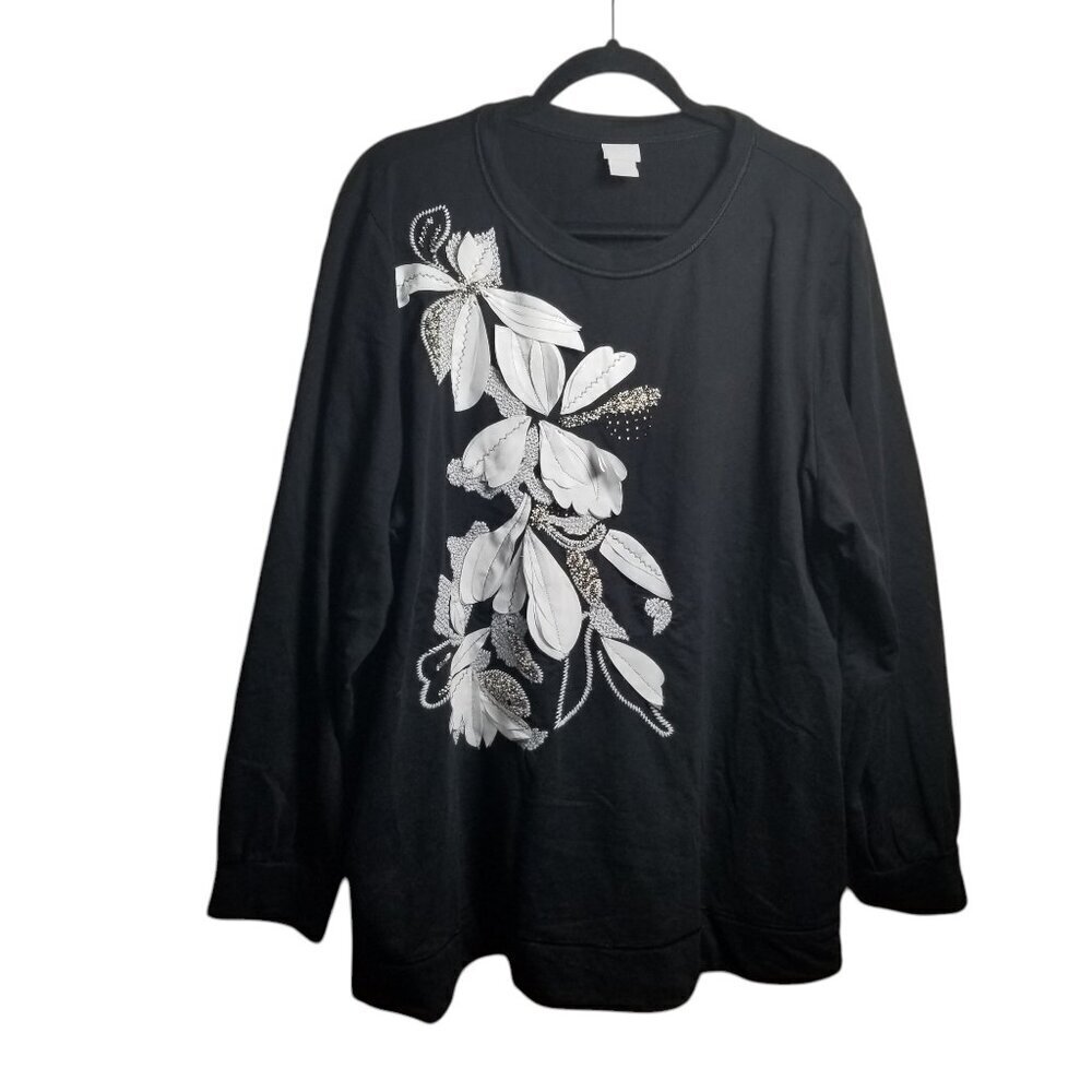 Chico's Zenergy Women's Whimsigoth Fairy Flower Cotton Tunic Sz 4 (20/22)